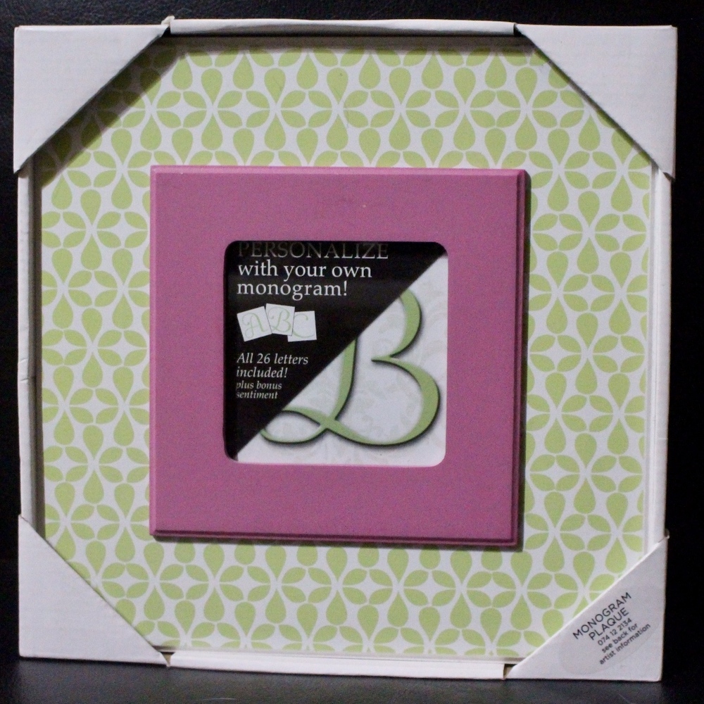 NIB Monogram Letter Art
